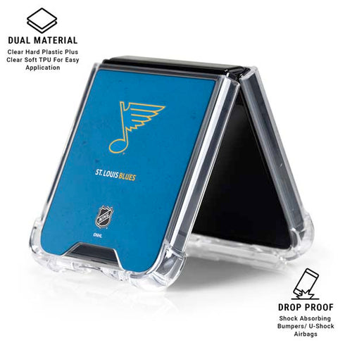 NHL St. Louis Blues Distressed Galaxy Z Flip6 Clear Case